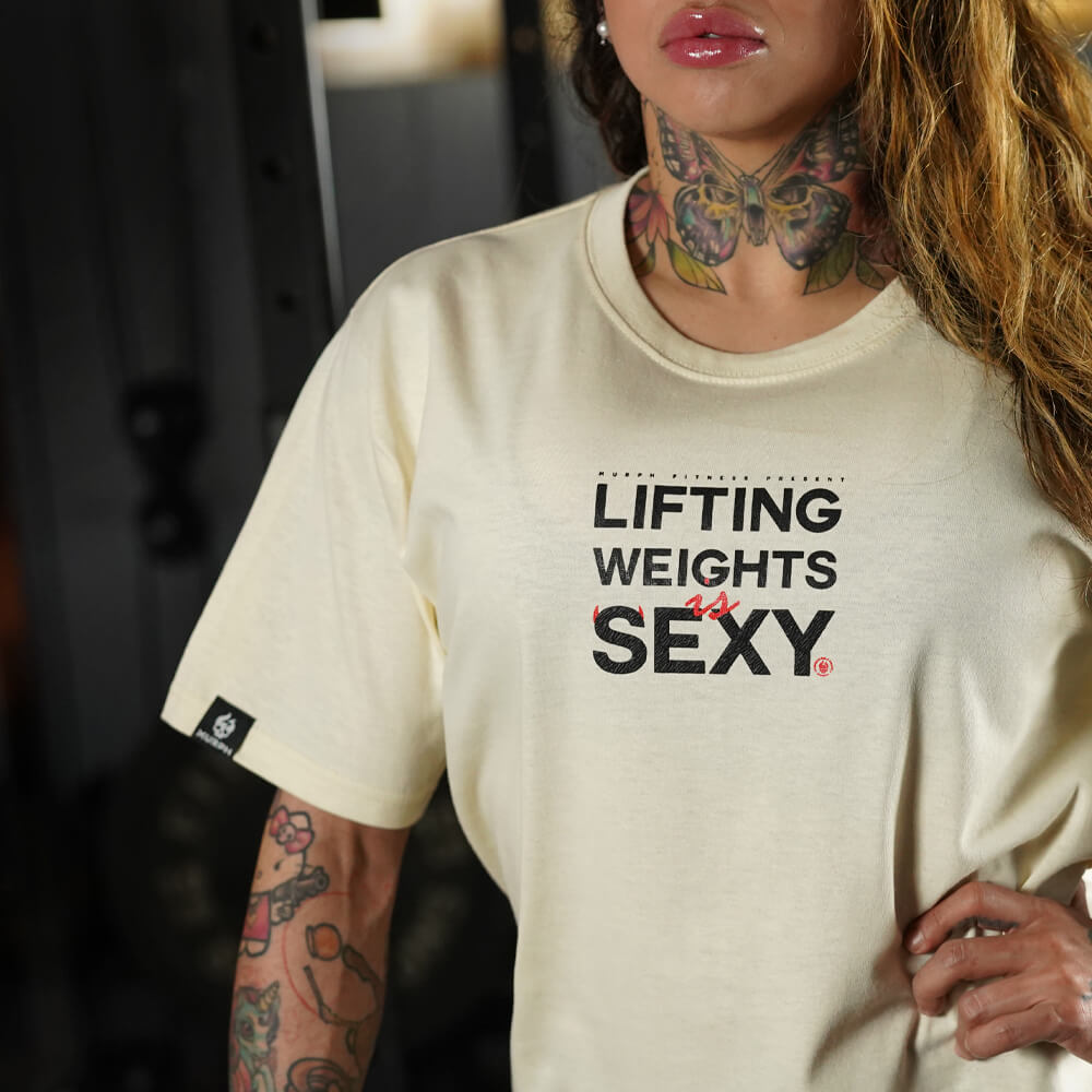 Polera Oversize Lifting Weights Is SEXY - Sweet Cream