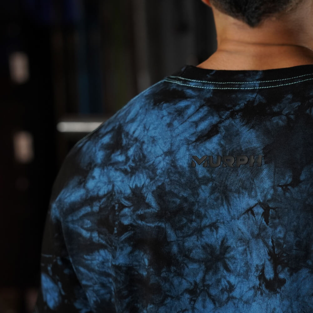 Polera Oversize Skull logo - Blue Storm