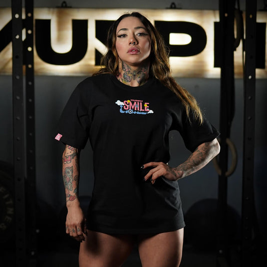Polera Oversize Smile - Negro