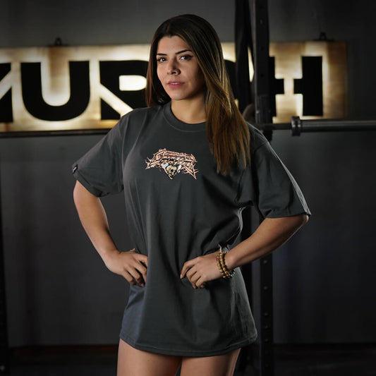 Polera Oversize Anatomy of the Snatch - Gris Charcoal