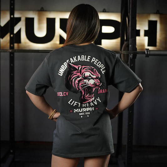 Polera Oversize Be a Tiger - Gris Charcoal