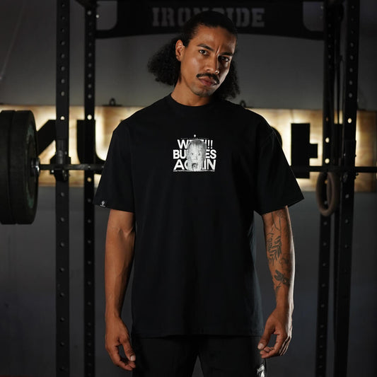 Polera Oversize WTF Burpees Again - Negro