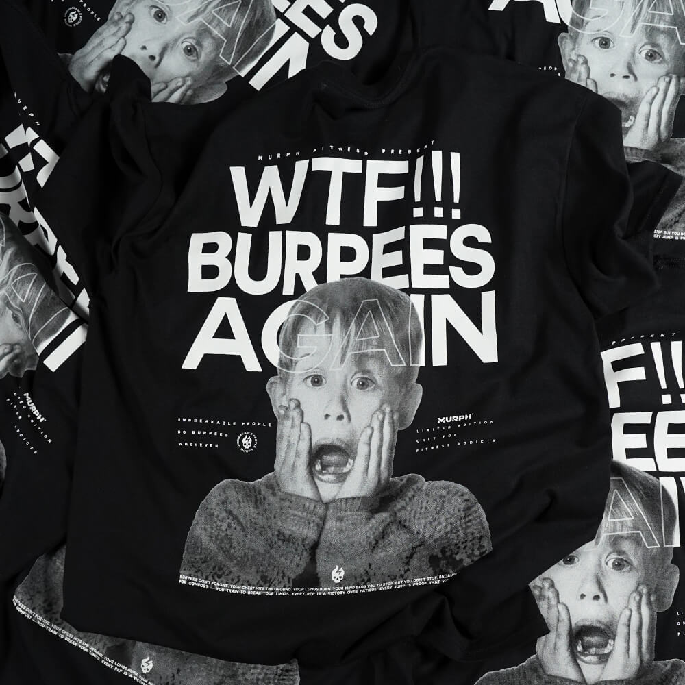 Polera Oversize WTF Burpees Again - Negro