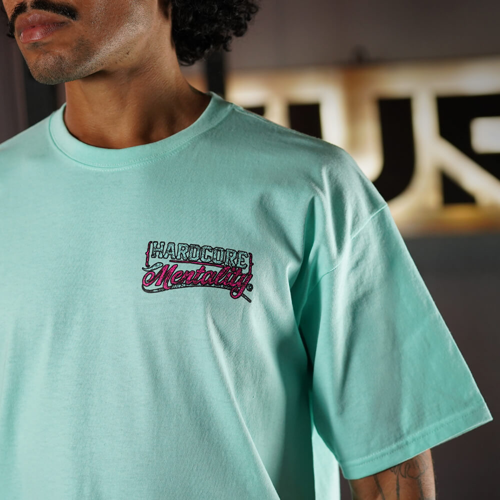Polera Oversize Hardcore Mentality - Menta