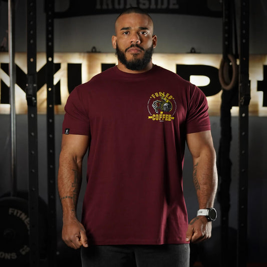 Polera Regular Fit Fueled By Coffee - Burdeo