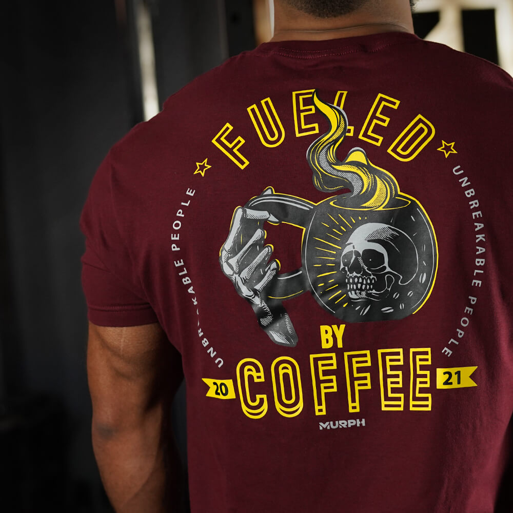 Polera Regular Fit Fueled By Coffee - Burdeo