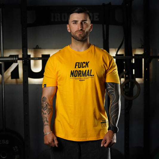 Polera Regular Fit FUCK NORMAL - Amarillo