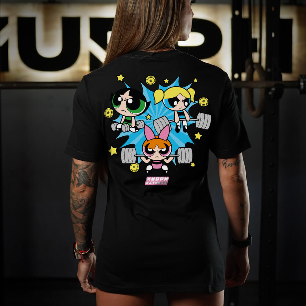 Polera Largo Unisex Powerful Girls - Negro