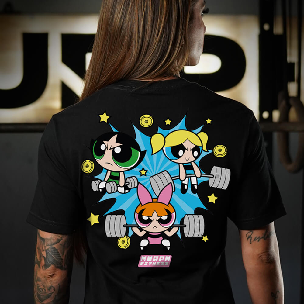 Polera Largo Unisex Powerful Girls - Negro