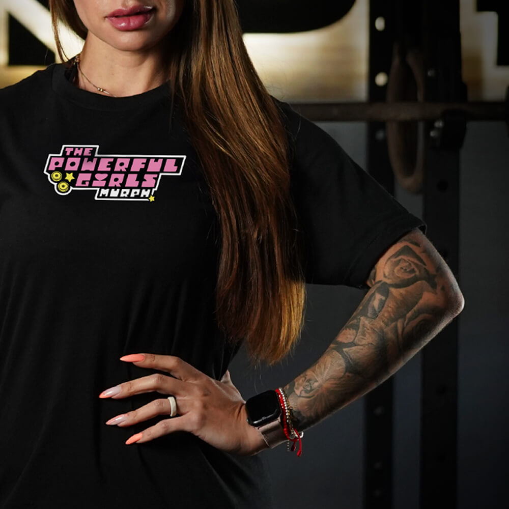 Polera Largo Unisex Powerful Girls - Negro