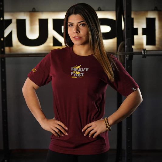 Polera Largo Unisex LIFT HEAVY & RUN FAST - Burdeo