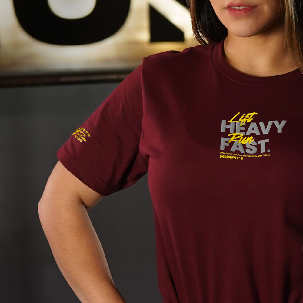 Polera Largo Unisex LIFT HEAVY & RUN FAST - Burdeo