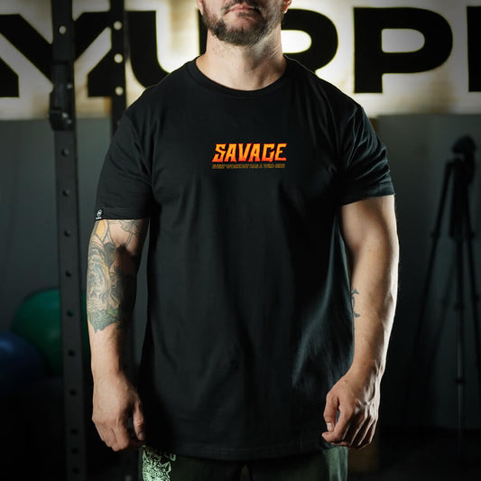 Polera Regular Fit Savage - Negro
