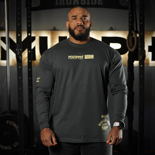 Polera Manga Larga Built by Discipline - Gris Charcoal