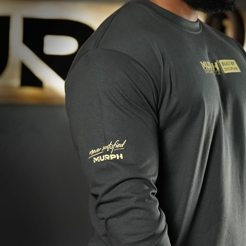 Polera Manga Larga Built by Discipline - Gris Charcoal