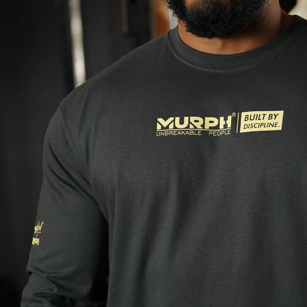 Polera Manga Larga Built by Discipline - Gris Charcoal