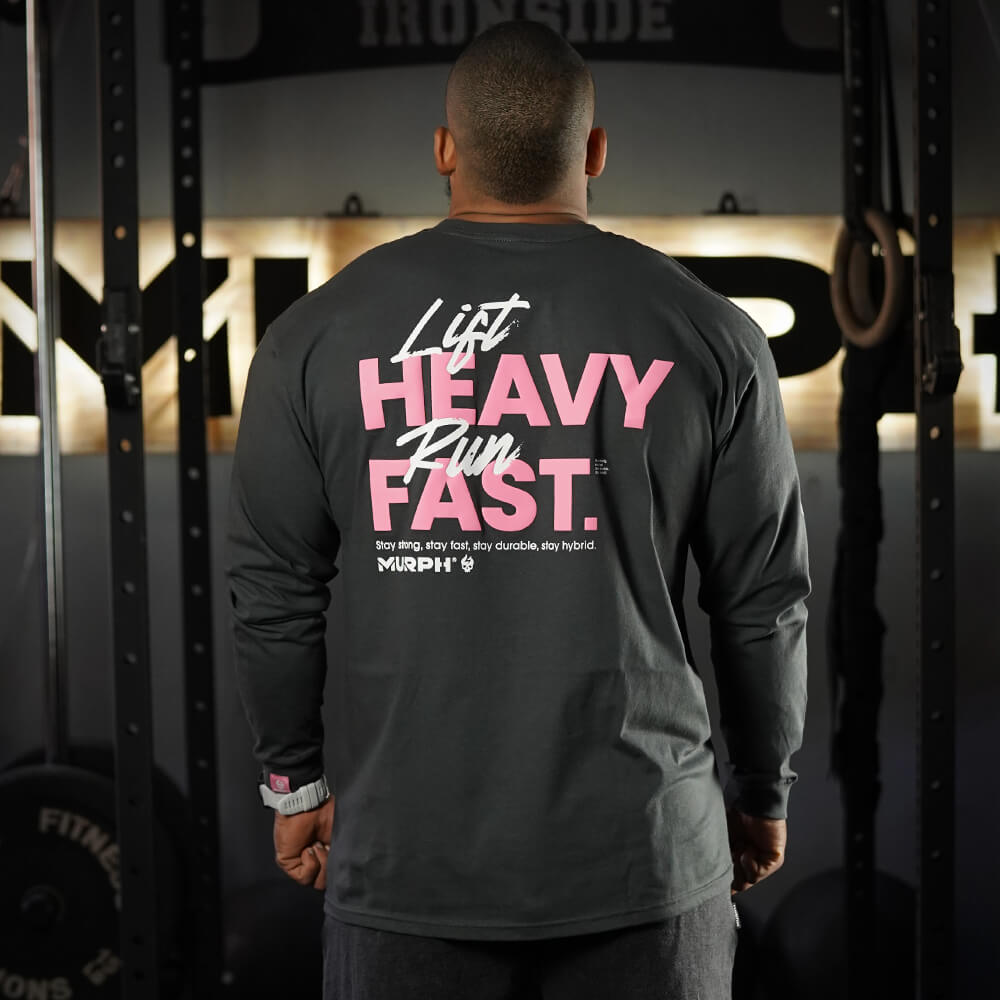 Polera Manga Larga LIFT HEAVY & RUN FAST - Gris Charcoal