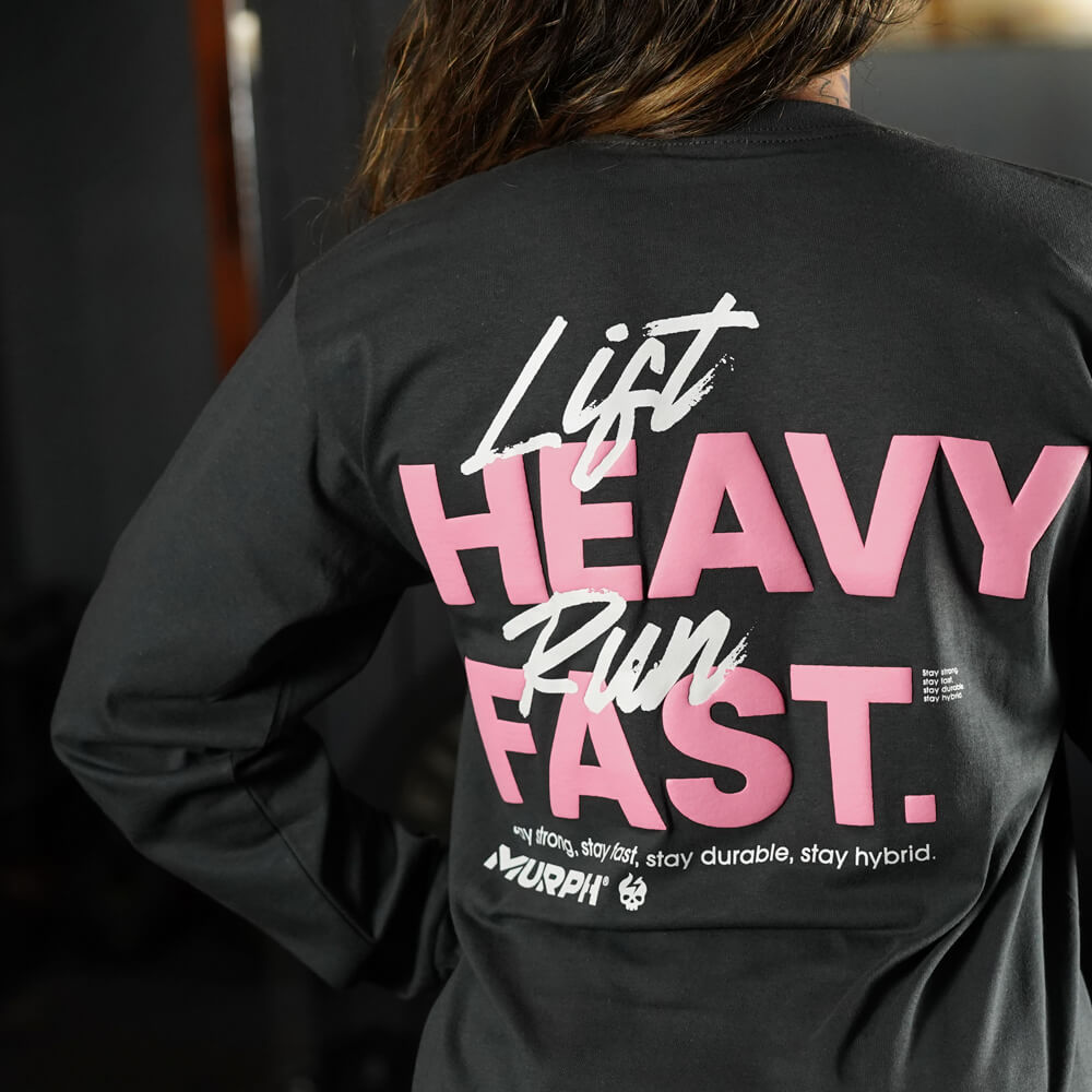 Polera Manga Larga LIFT HEAVY & RUN FAST - Gris Charcoal