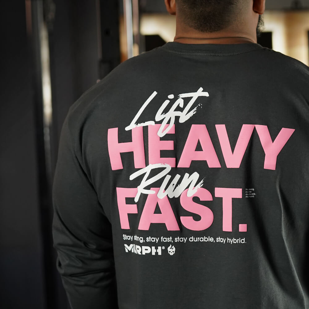 Polera Manga Larga LIFT HEAVY & RUN FAST - Gris Charcoal