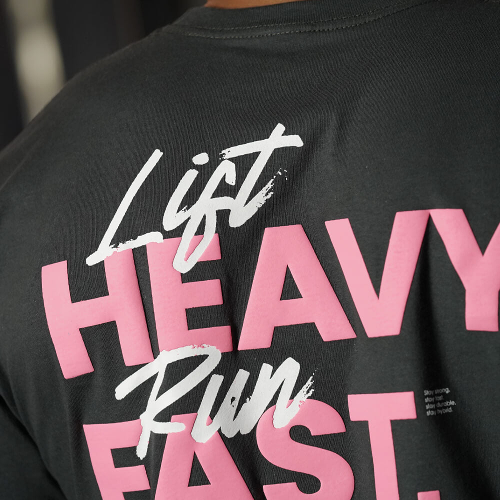 Polera Manga Larga LIFT HEAVY & RUN FAST - Gris Charcoal