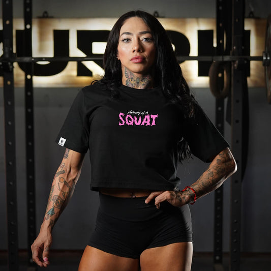 Crop Top Anatomy Of Squat - Negro