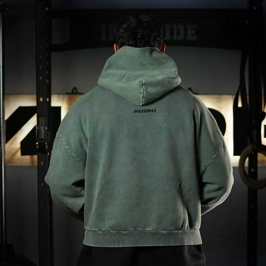 Premium Boxy Fit Hoddie ONIX Skull logo - Acid Green