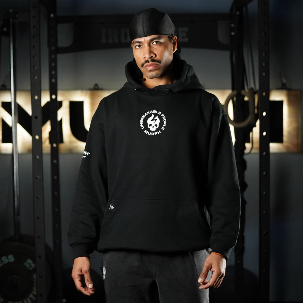 Premium Oversize Hoddie Skull Logo - Black