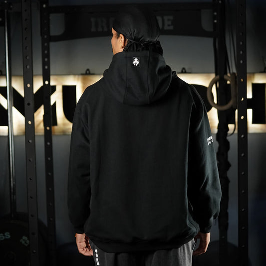 Premium Oversize Hoddie Skull Logo - Black