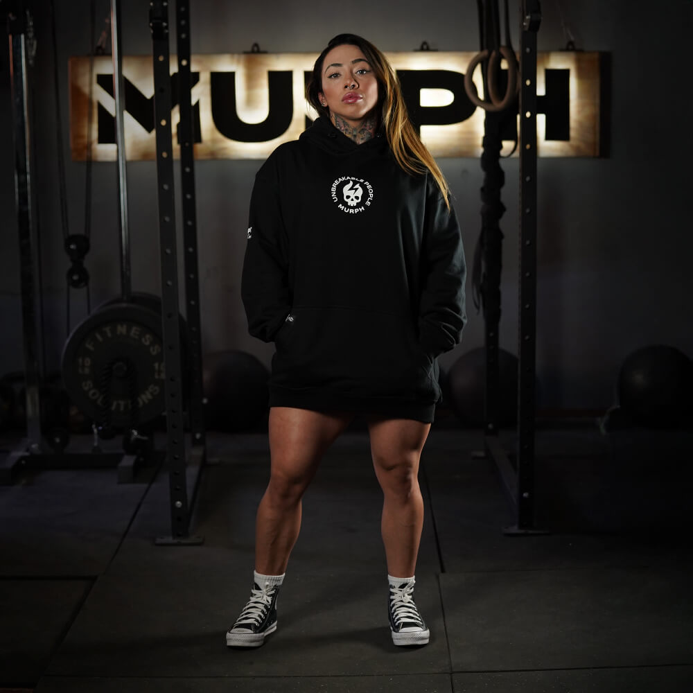Premium Oversize Hoddie Skull Logo - Black