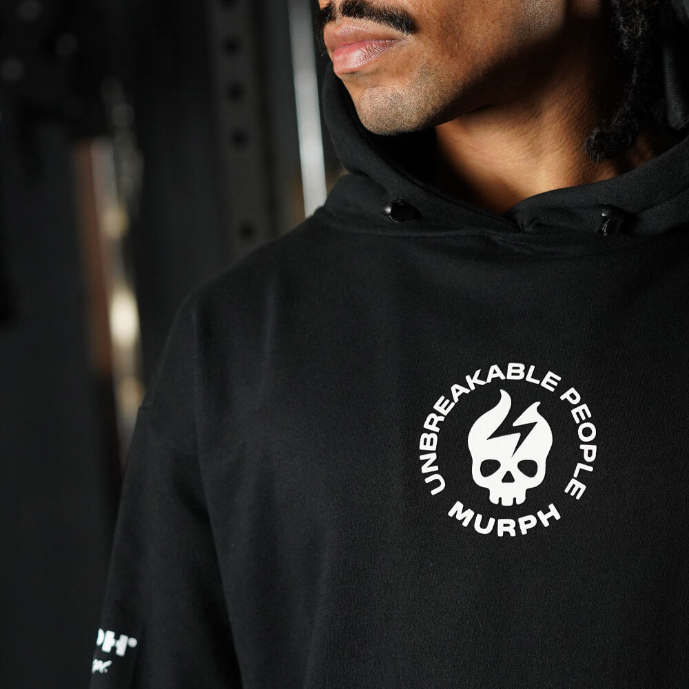 Premium Oversize Hoddie Skull Logo - Black