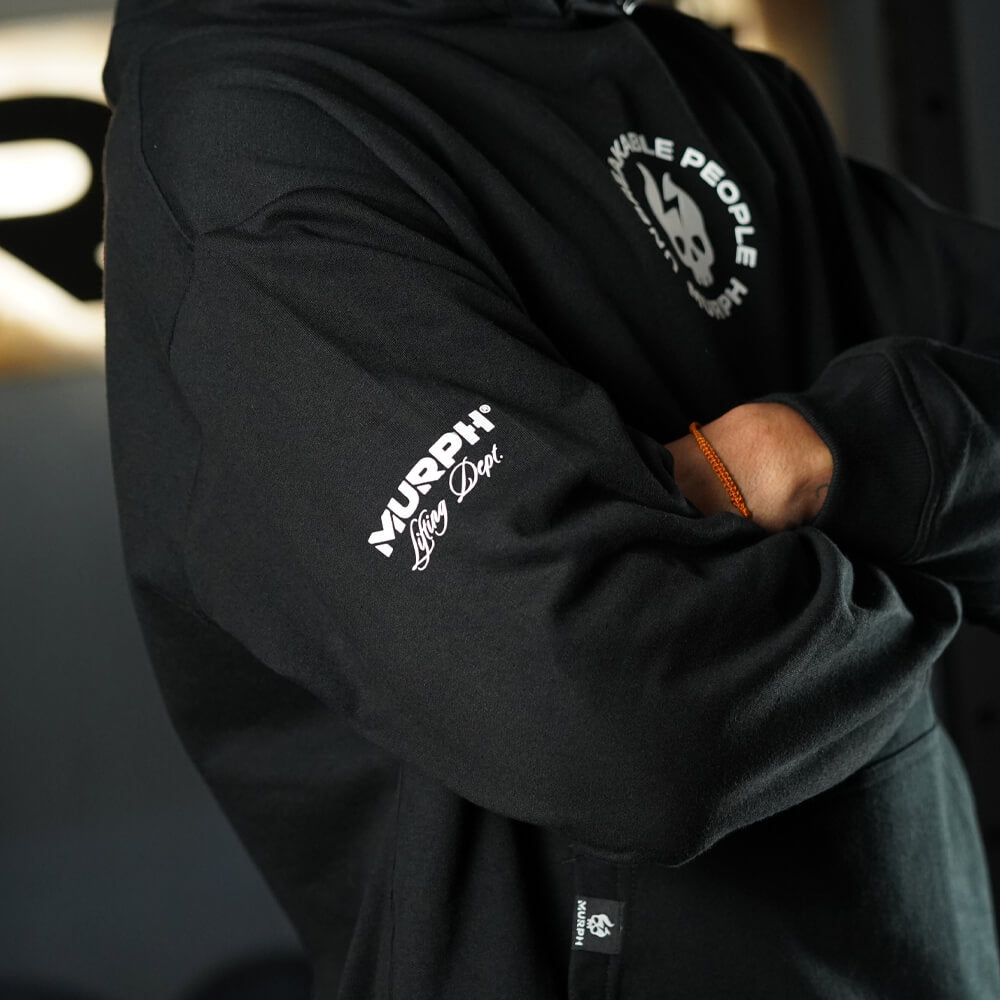 Premium Oversize Hoddie Skull Logo - Black
