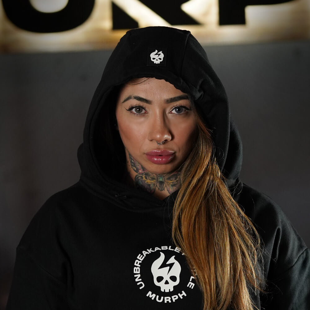Premium Oversize Hoddie Skull Logo - Black