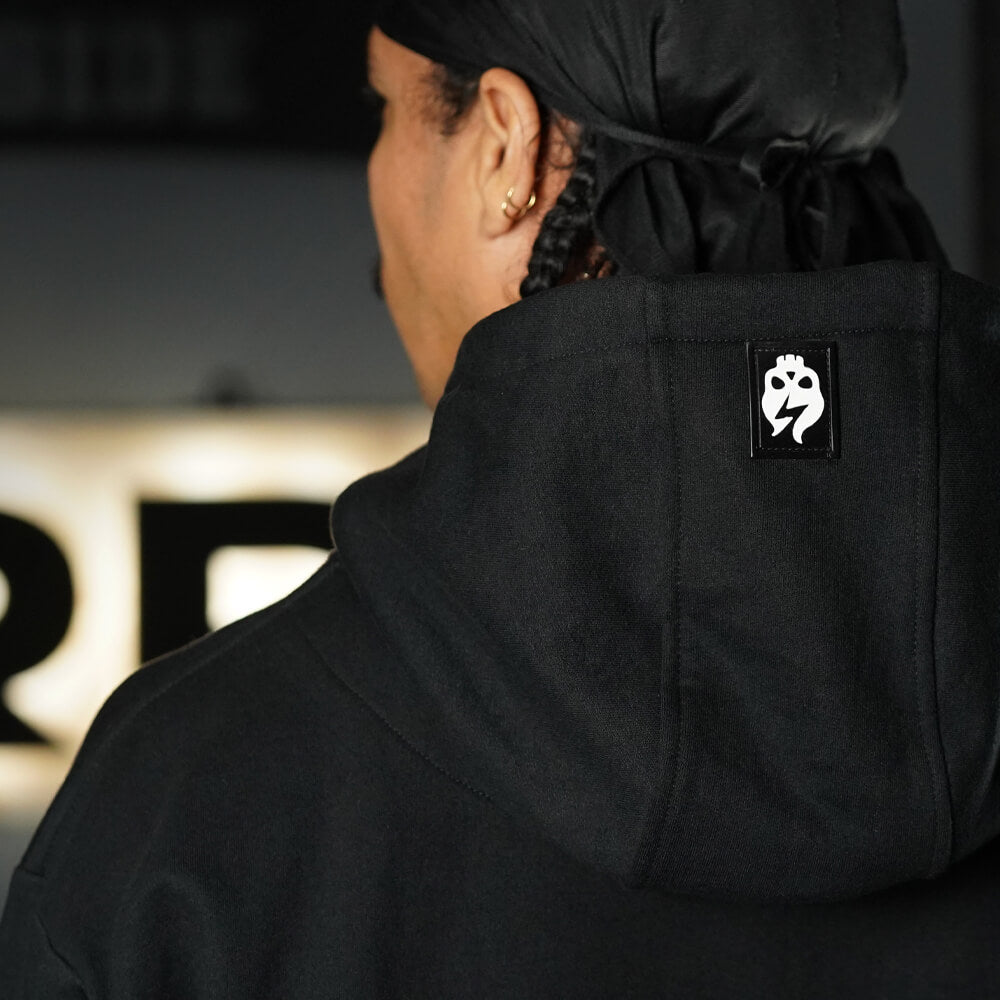 Premium Oversize Hoddie Skull Logo - Black