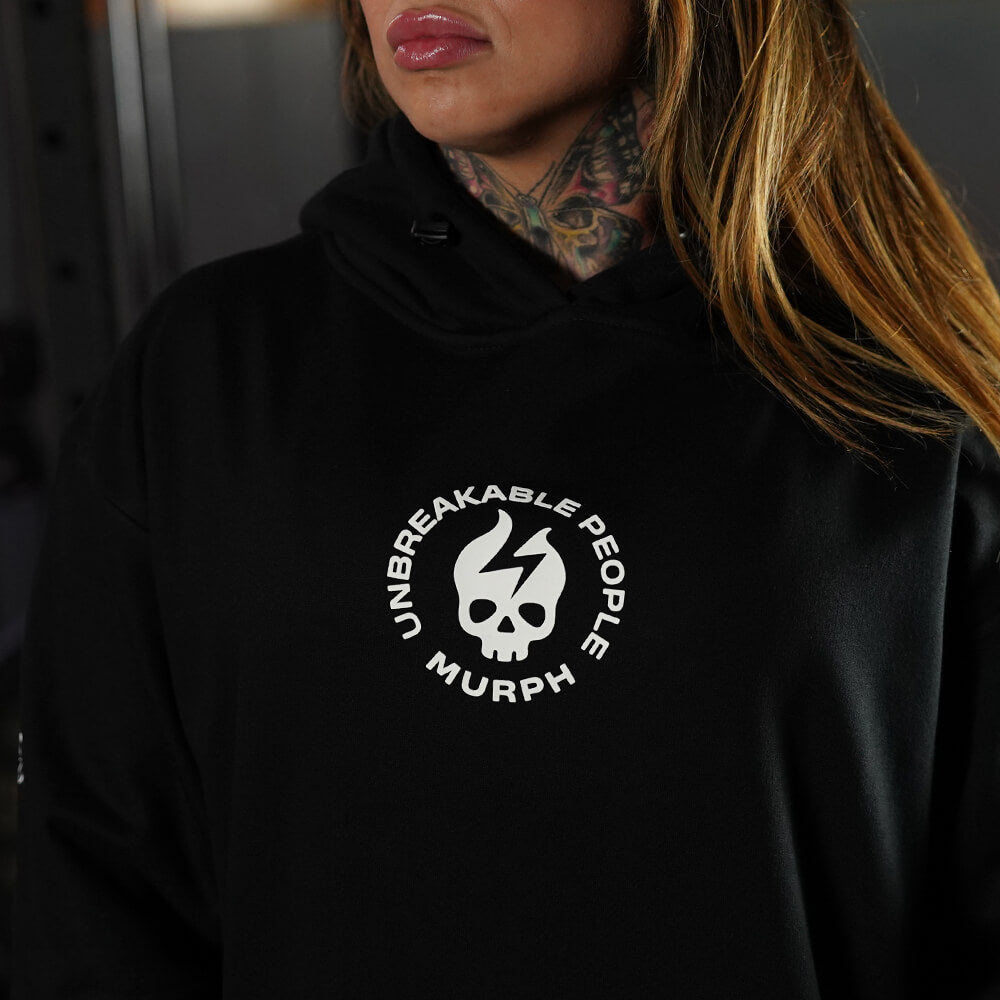 Premium Oversize Hoddie Skull Logo - Black