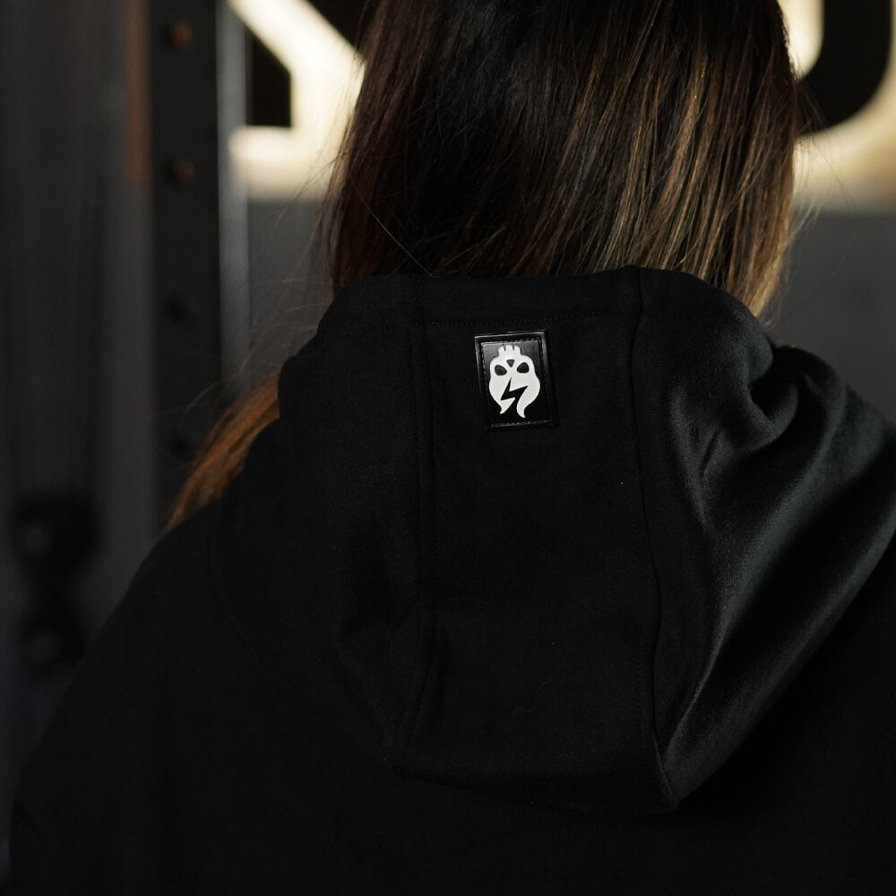 Premium Oversize Hoddie Skull Logo - Black