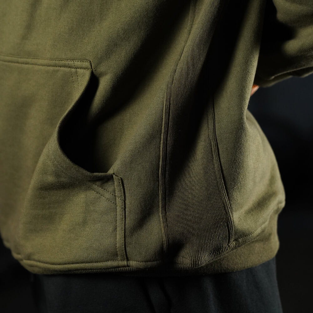 Premium Oversize Hoddie Skull Logo - Tactical Green