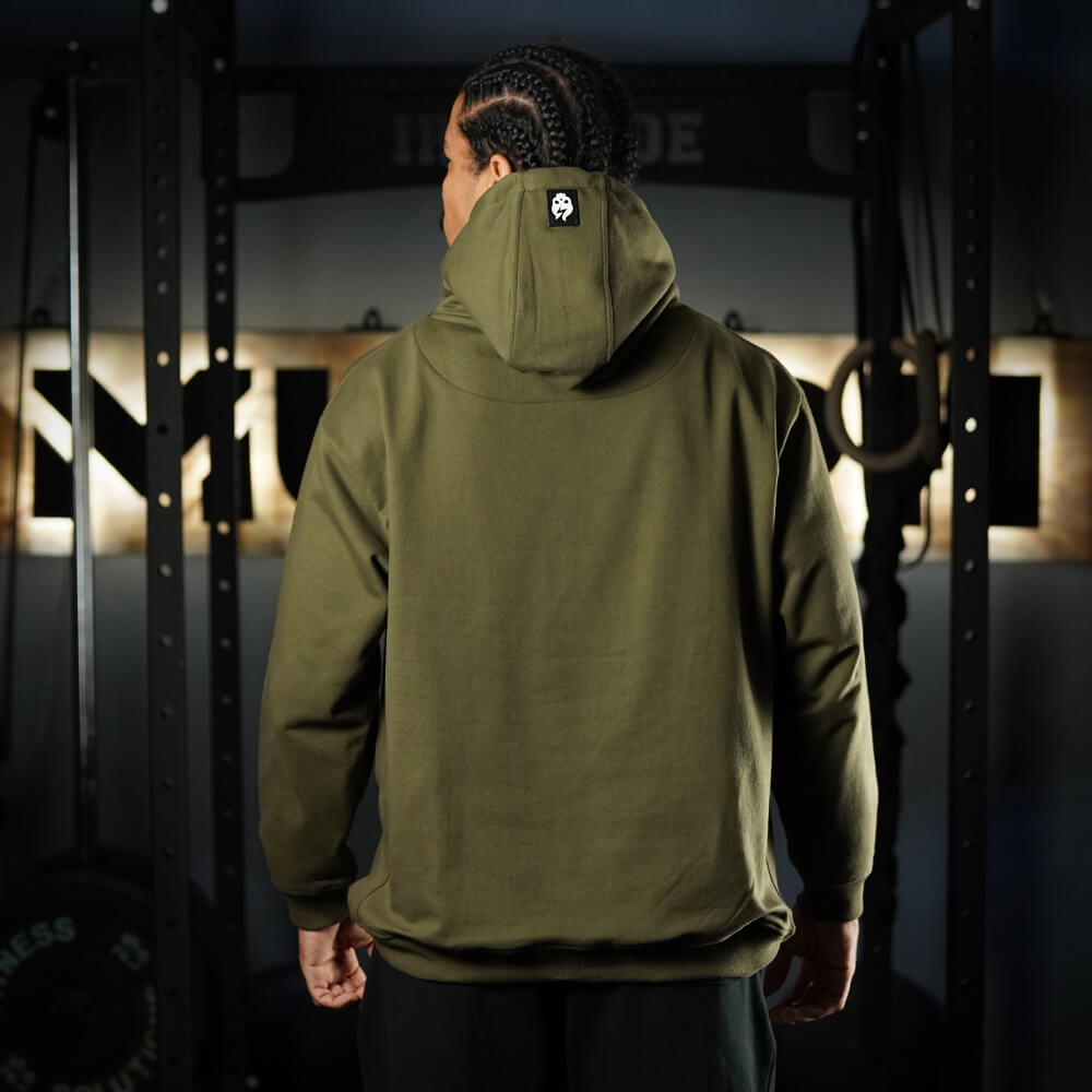 Premium Oversize Hoddie Skull Logo - Tactical Green