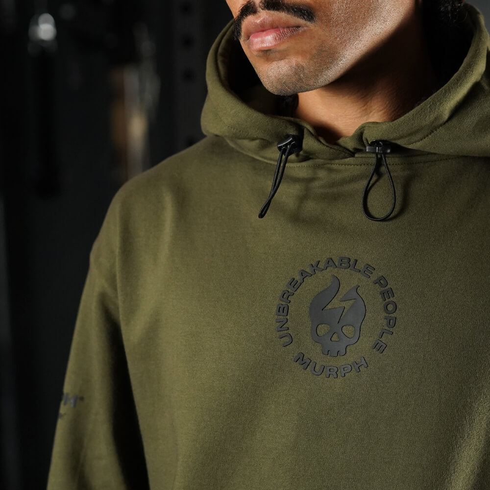 Premium Oversize Hoddie Skull Logo - Tactical Green