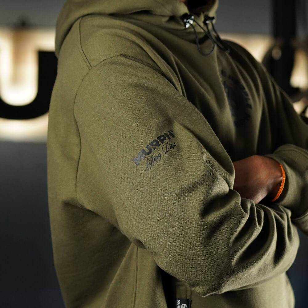 Premium Oversize Hoddie Skull Logo - Tactical Green