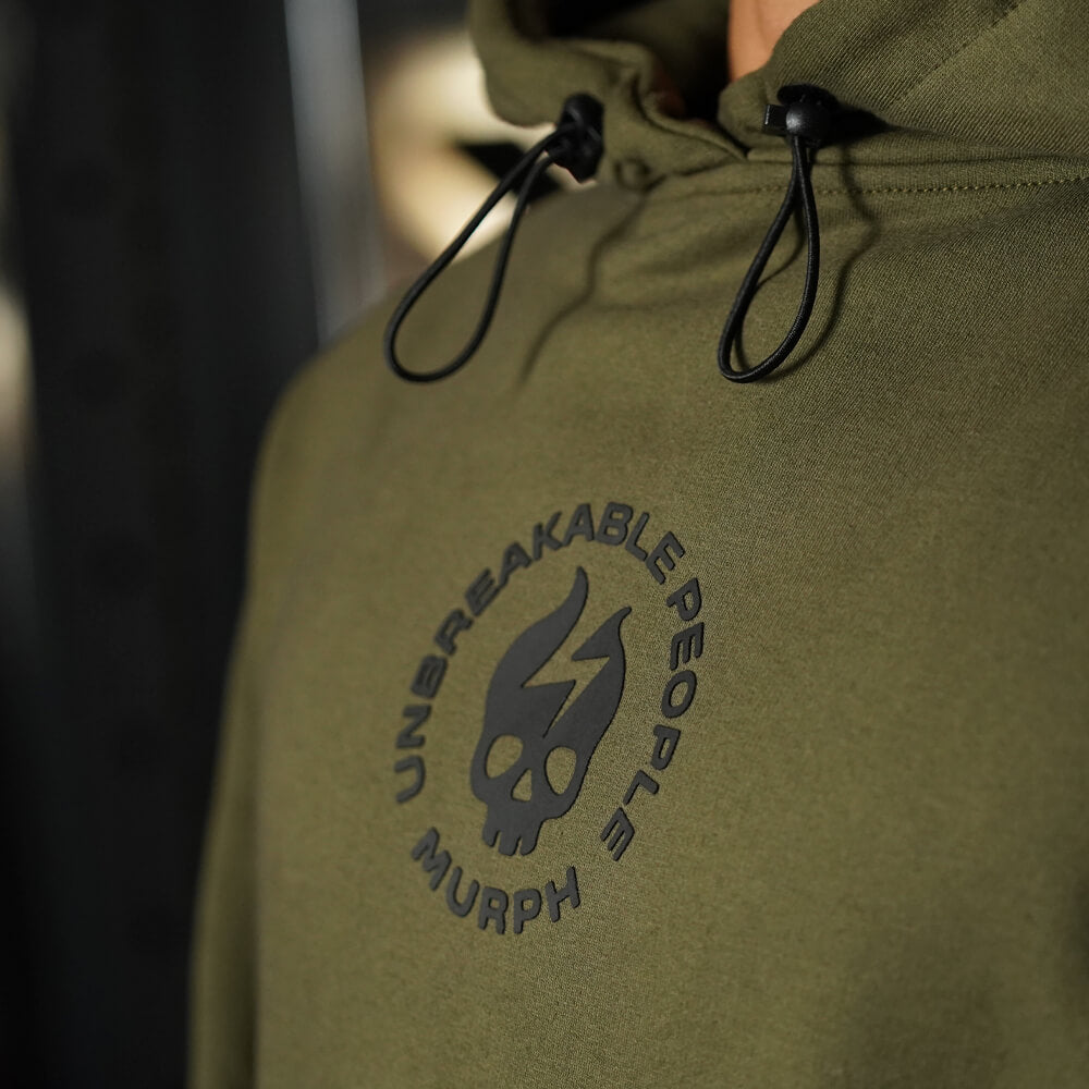 Premium Oversize Hoddie Skull Logo - Tactical Green