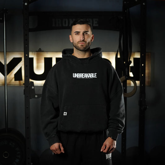 Premium Boxy Fit Hoddie ONIX UNBREAKABLE - Acid Black