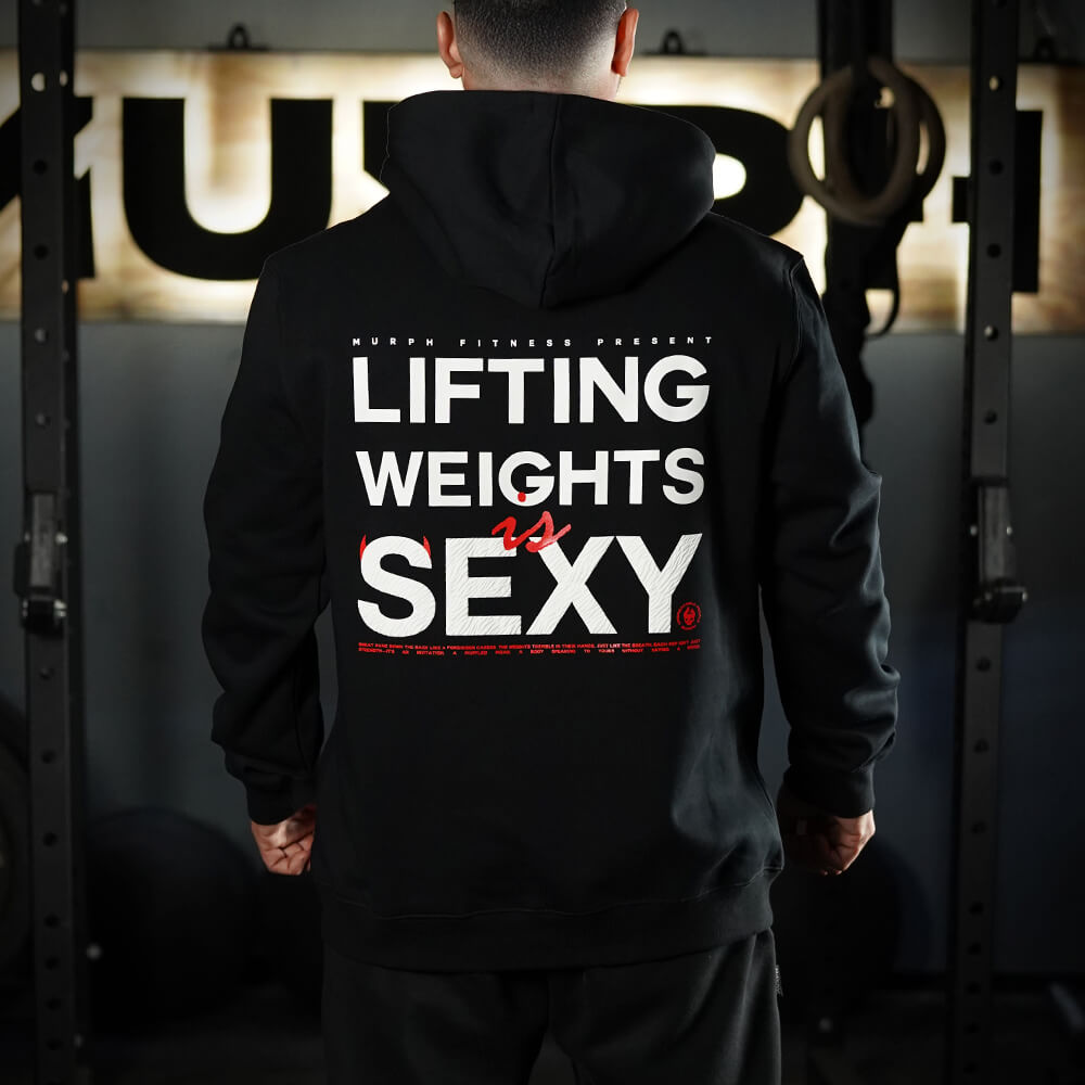 Polerón Canguro Lifting Weights Is SEXY - Negro