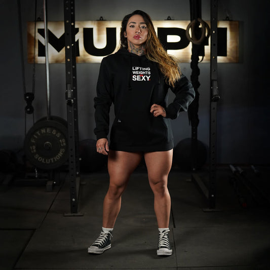 Polerón Canguro Lifting Weights is SEXY - Negro