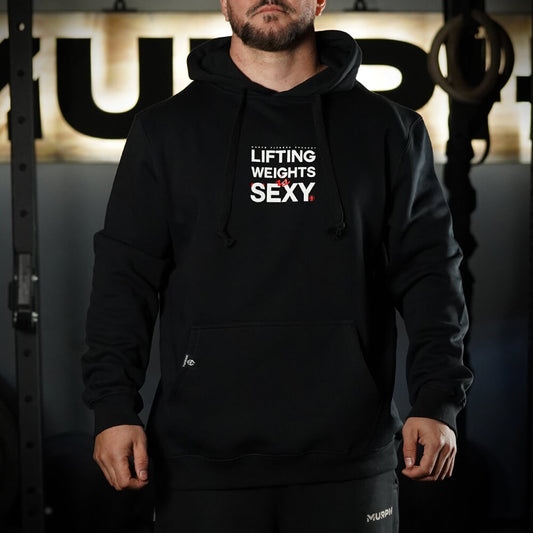 Polerón Canguro Lifting Weights Is SEXY - Negro