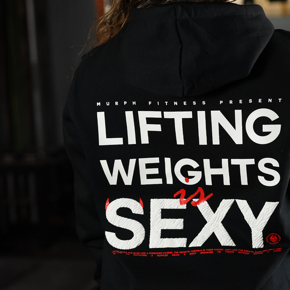 Polerón Canguro Lifting Weights is SEXY - Negro