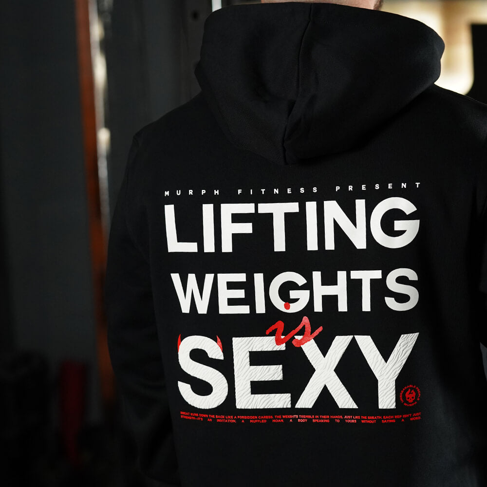 Polerón Canguro Lifting Weights Is SEXY - Negro