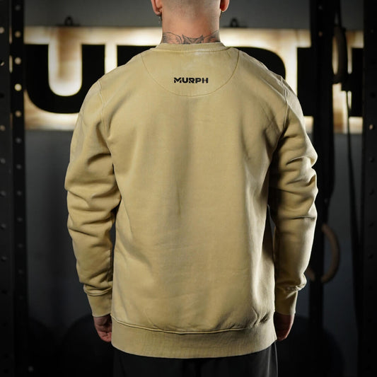 Oversize Long Crewneck Skull Logo - Acid Cream