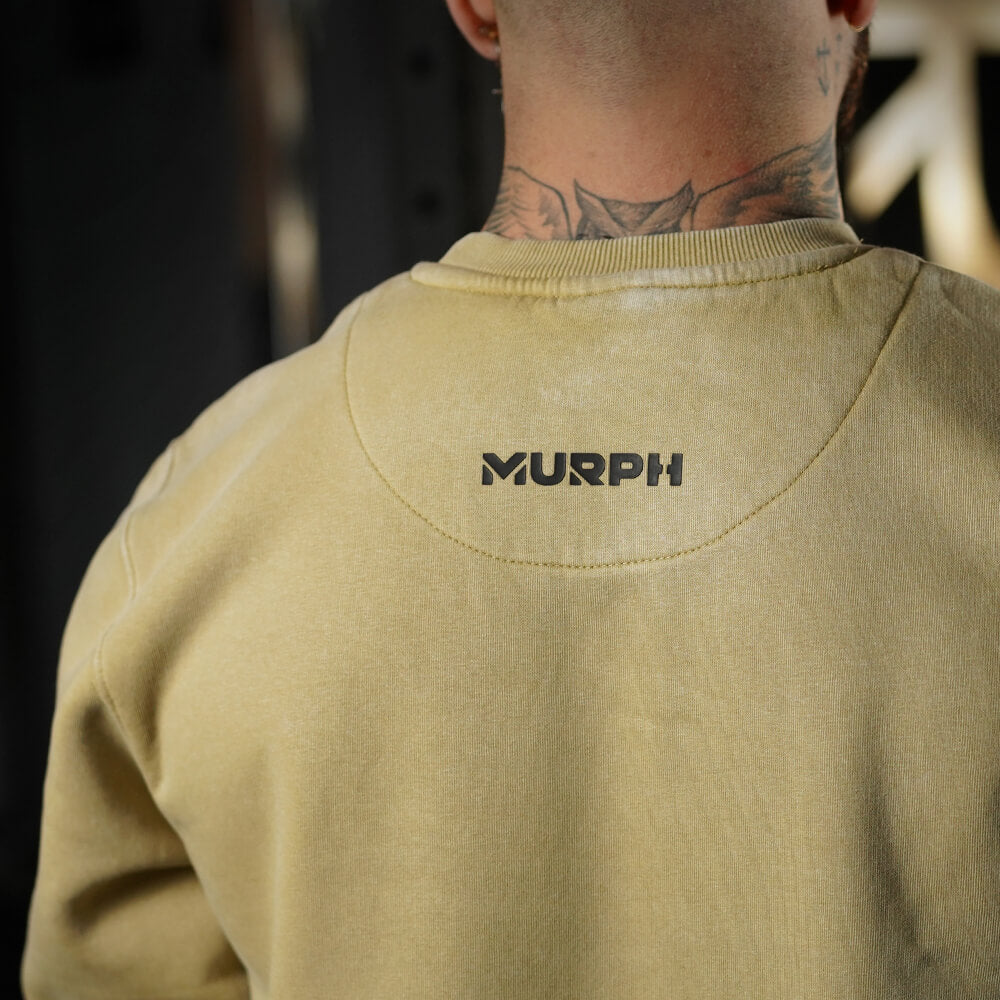 Oversize Long Crewneck Skull Logo - Acid Cream