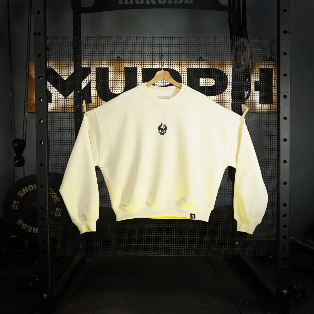 Oversize Crewneck Skull Logo - Sweet Cream