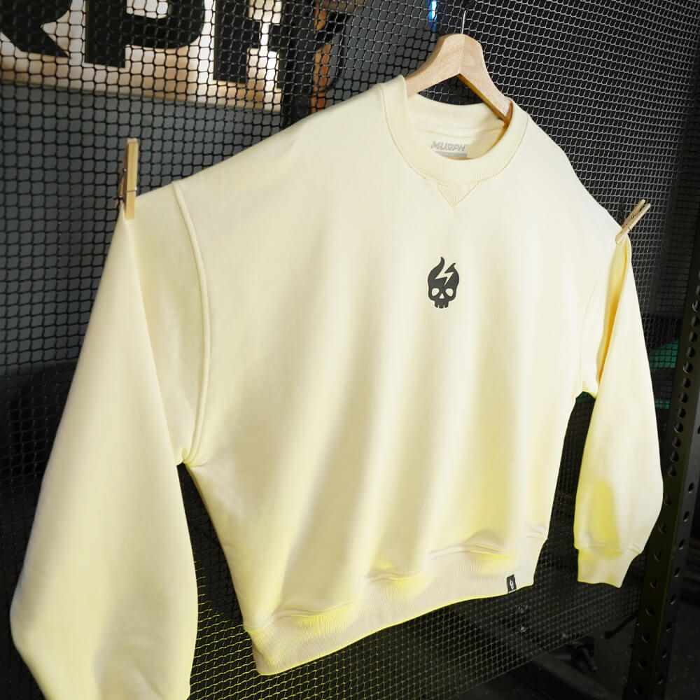 Oversize Crewneck Skull Logo - Sweet Cream